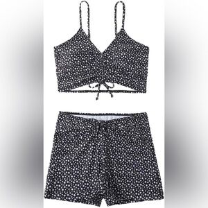 Summer Casual Two Piece Retro Floral Print High Waist Boxer